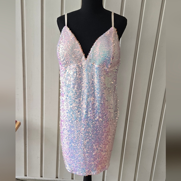 Keep Your Shine Sequin Mini Dress - Blush Pink NWT SZ 3X - Picture 3 of 6